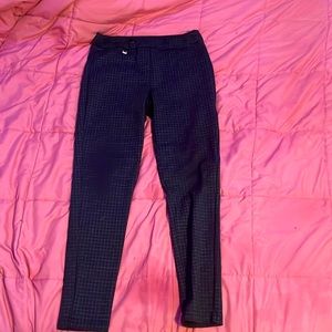 Black grid pattern pants